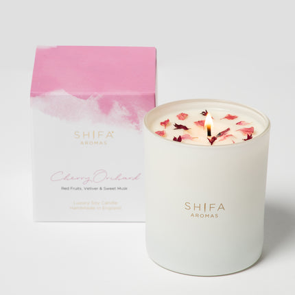 Cherry Orchard Glass Candle | Red Fruits, Vetiver & Sweet Musk | Take time to indulge...